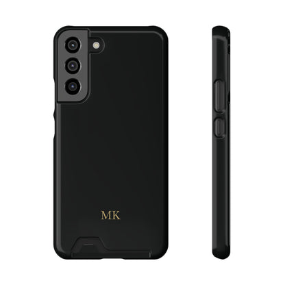 Personalized phone case with card holder for men, Samsung Galaxy S22 Plus, glossy finish