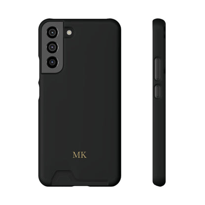 Personalized phone case with card holder for men, Samsung Galaxy S22 Plus, matte finish